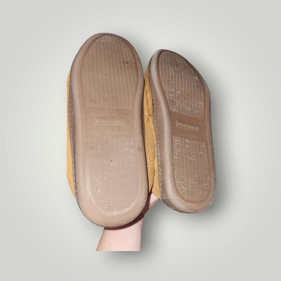 Minnetonka Brown Suede Moccasin Slippers Pile Lined Hard Soled 3902 11 - Picture 11 of 12